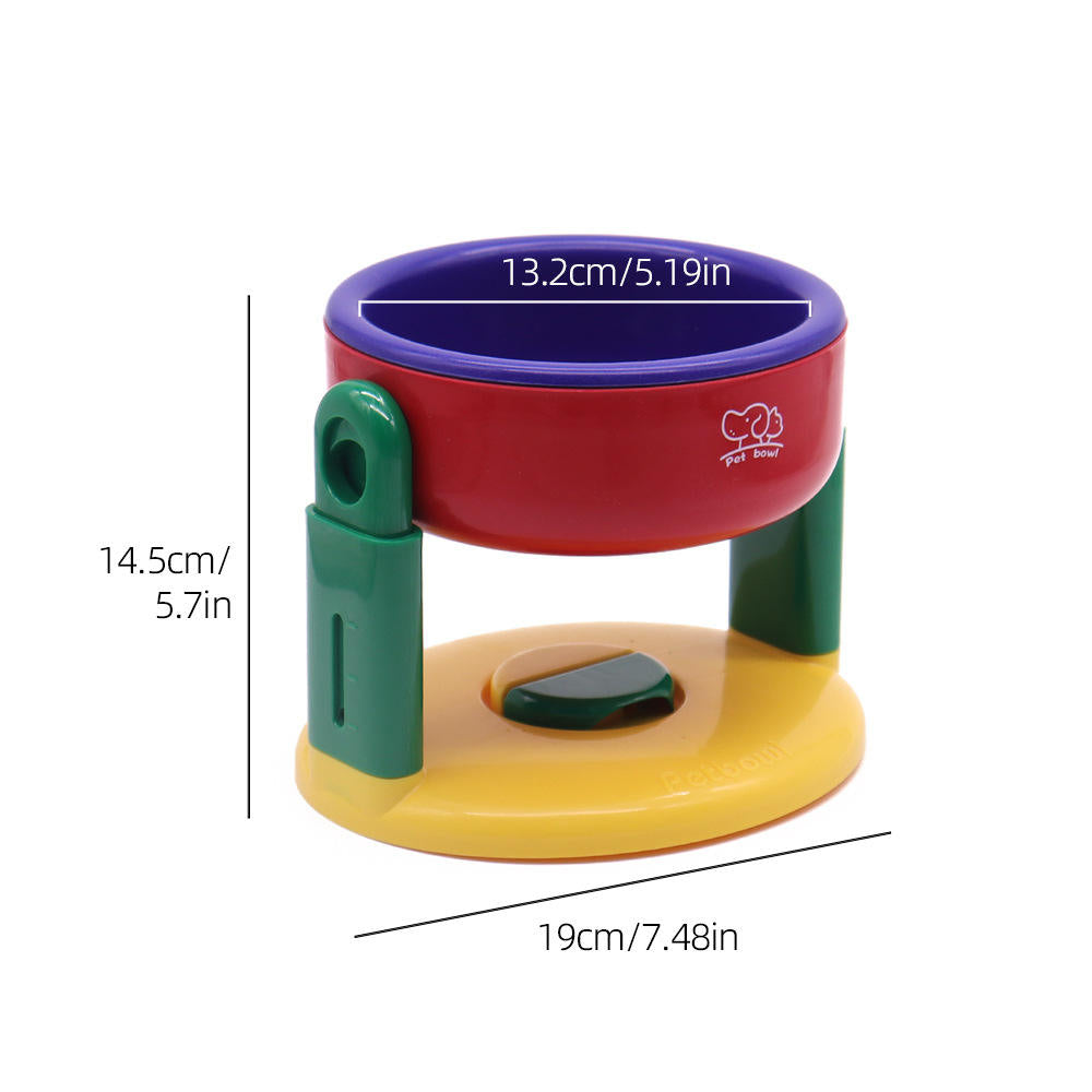 Suction - cup - equipped pet bowl with adjustable height