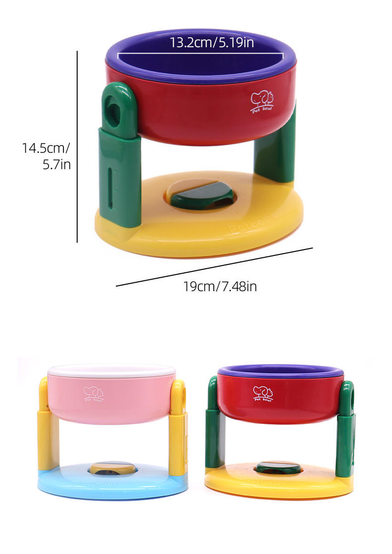 Suction - cup - equipped pet bowl with adjustable height