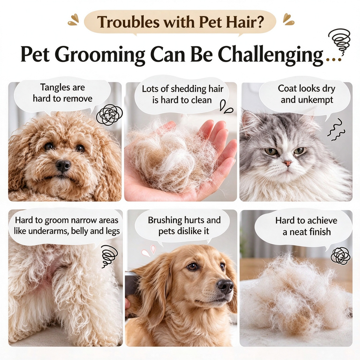 Pet Slicker Brush for Dogs and Cats – Choose from 3 Types: Hard Pin, Soft Pin, or Mini