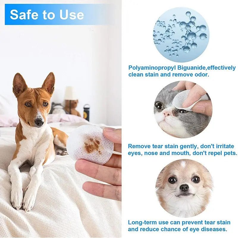 130pcs Pet Cleaning Tear Marks Wipe