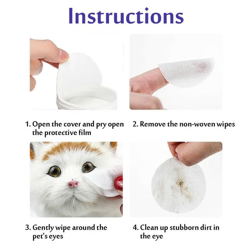 130pcs Pet Cleaning Tear Marks Wipe