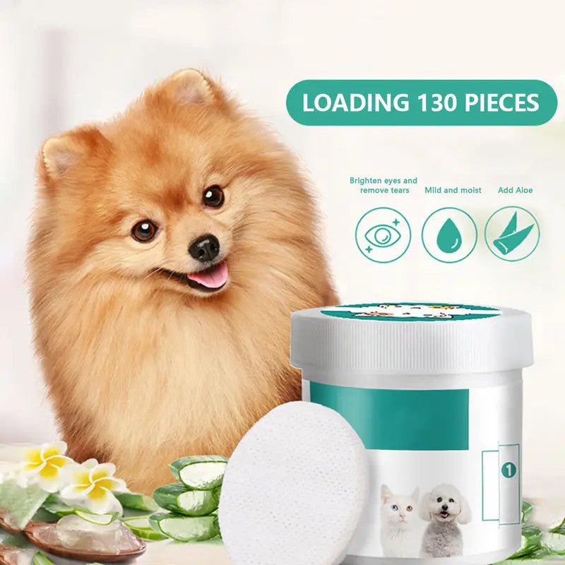 130pcs Pet Cleaning Tear Marks Wipe
