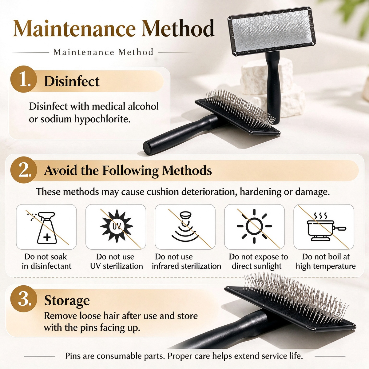 Pet Slicker Brush for Dogs and Cats – Choose from 3 Types: Hard Pin, Soft Pin, or Mini