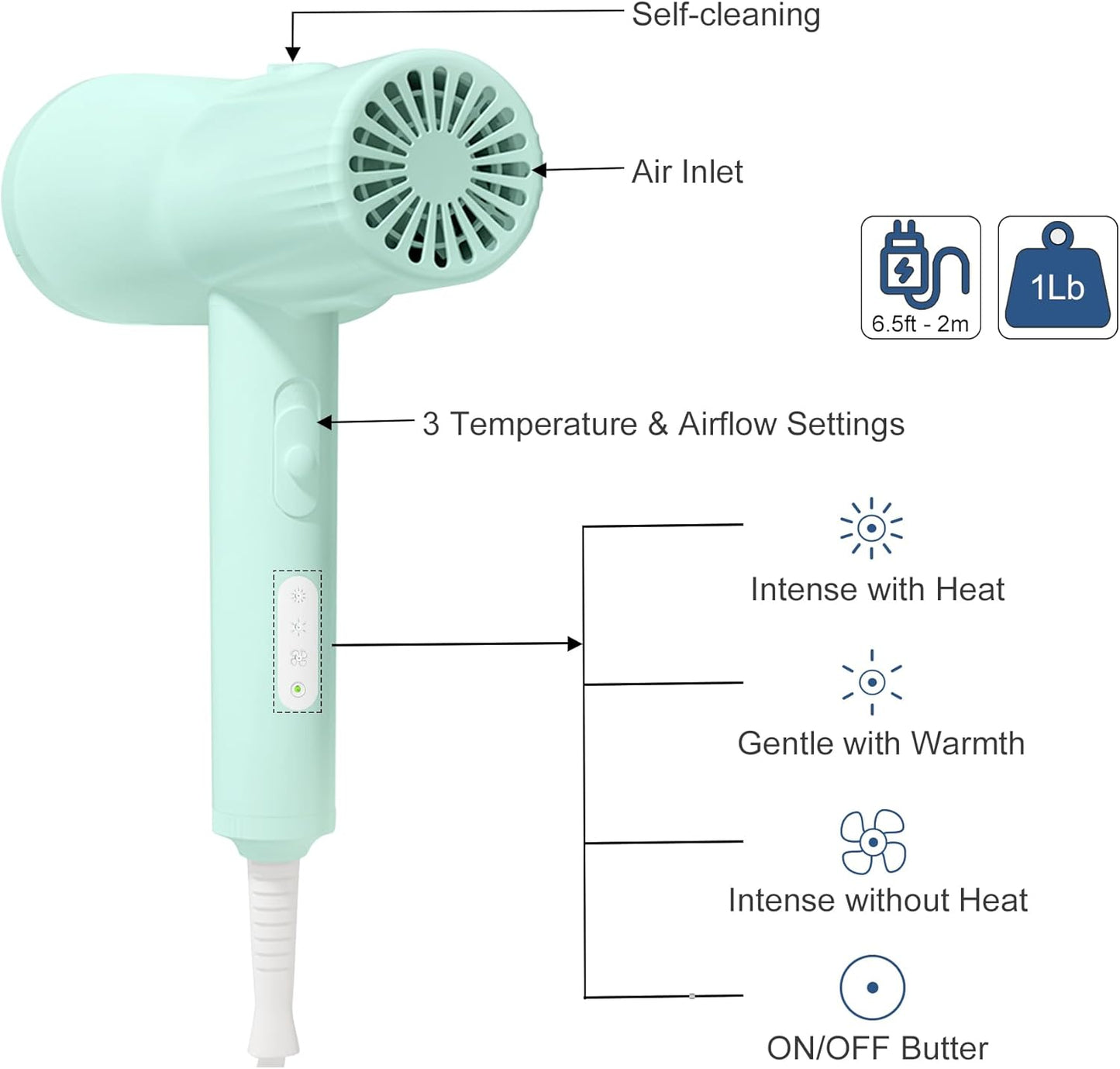2-in 1 Overheating Protection Low Noise Dryer for Small Dogs