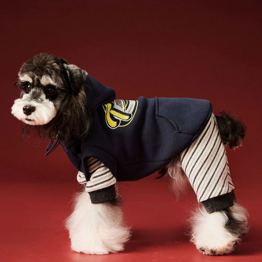 Fleece-lined sleeveless hooded sweatshirt for dogs