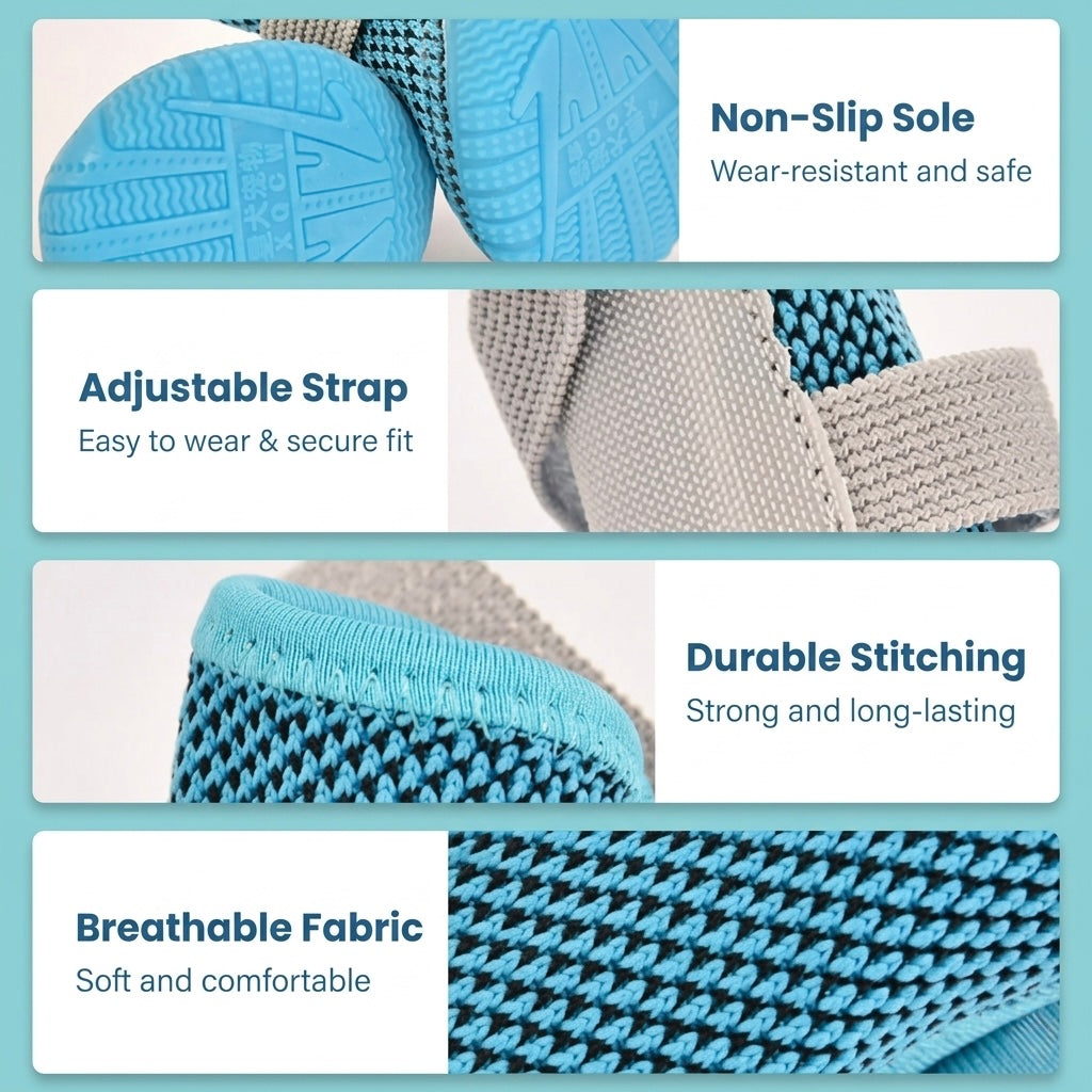 Breathable Dog Shoes Lightweight Anti-Slip Pet Boots All-Season Paw Protection