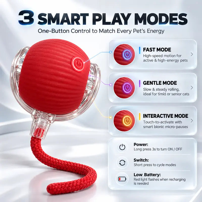 Interactive Cat & Dog Teaser Toy with Two Additional Tails, Kitten Rolling Ball Toy, Pet Supplies, Dog & Cat Accessories Cute dog toys