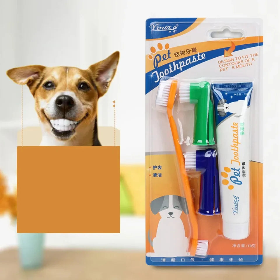 Pet Cleaning Tools Kit Gum Care Reduces Plaque & Tartar Set
