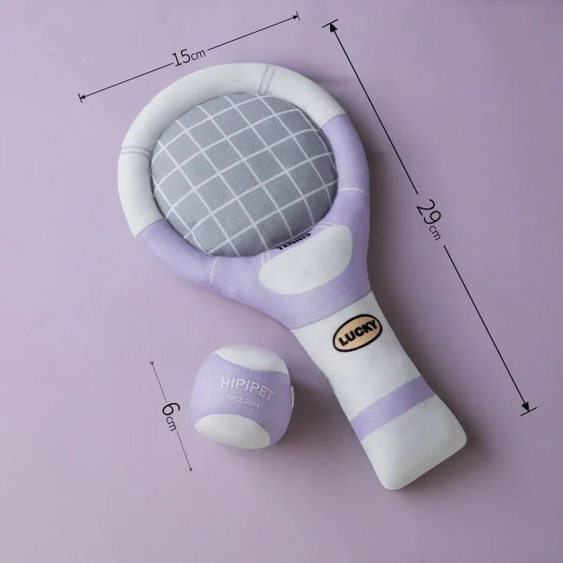 Tennis racket-shaped crinkle sound toy