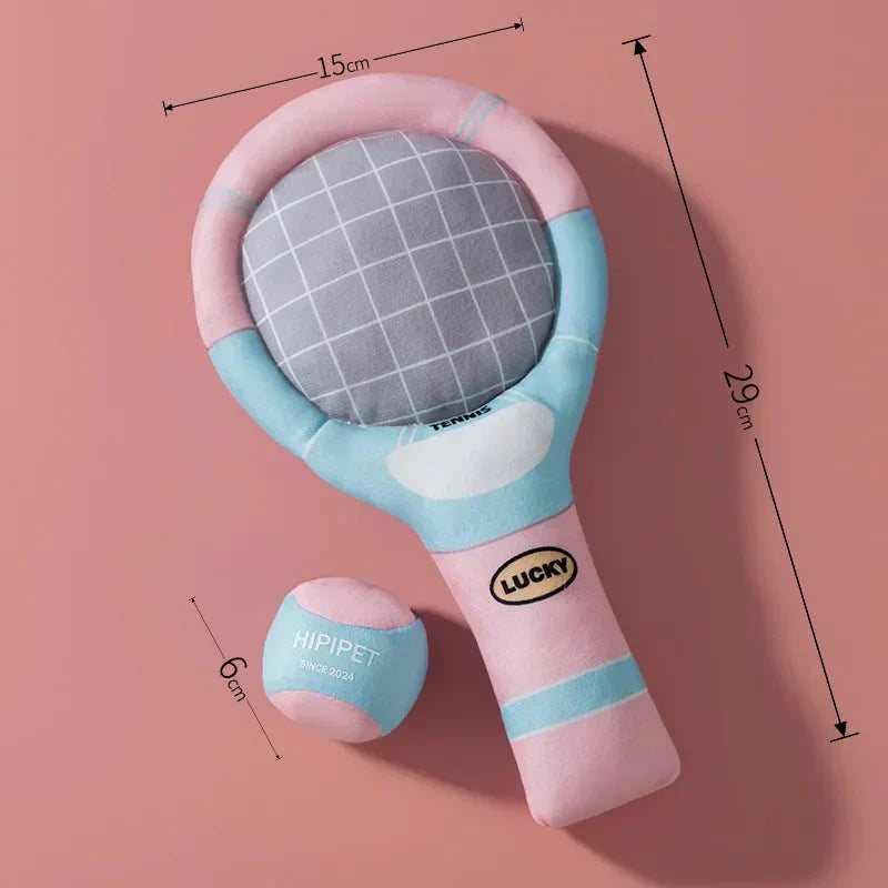 Tennis racket-shaped crinkle sound toy
