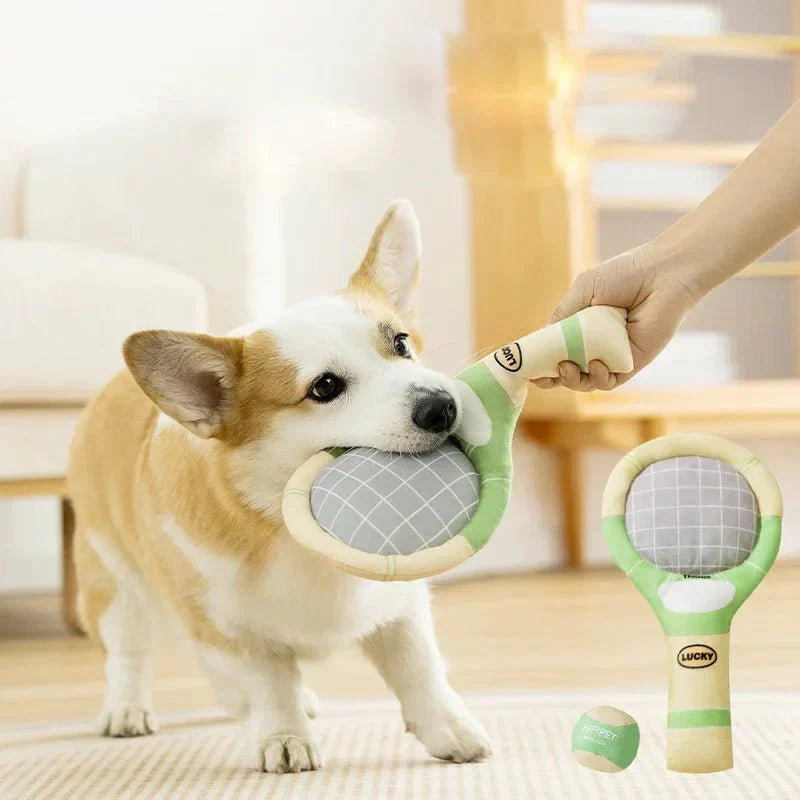 Tennis racket-shaped crinkle sound toy