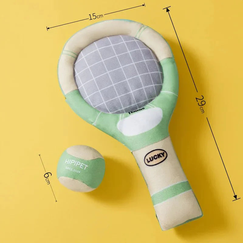 Tennis racket-shaped crinkle sound toy