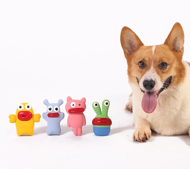 Monster Shape Natural Latex Dog Chew Toys