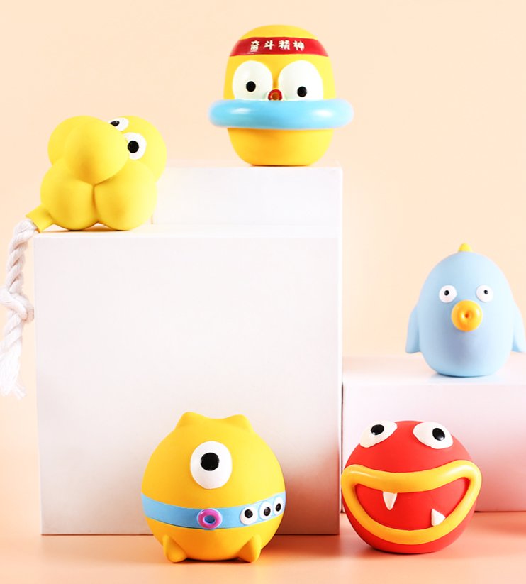 Monster Shape Natural Latex Dog Chew Toys