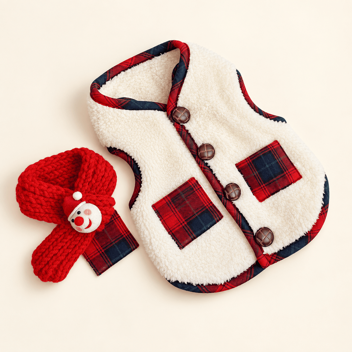Fleece Dog Vest & Scarf Set
