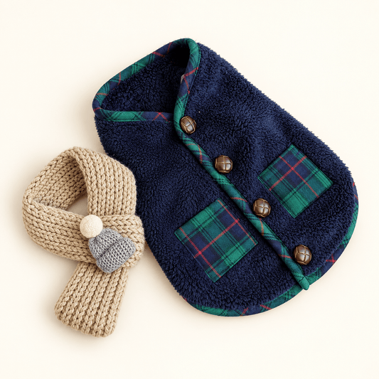 Fleece Dog Vest & Scarf Set