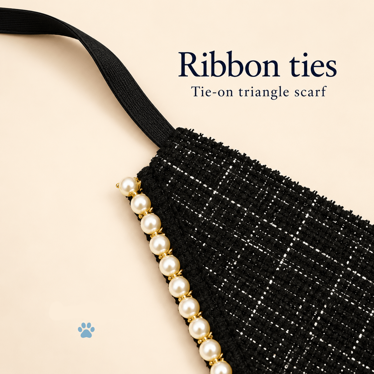 Pearl-Trim Pet Scarf & Bow Set