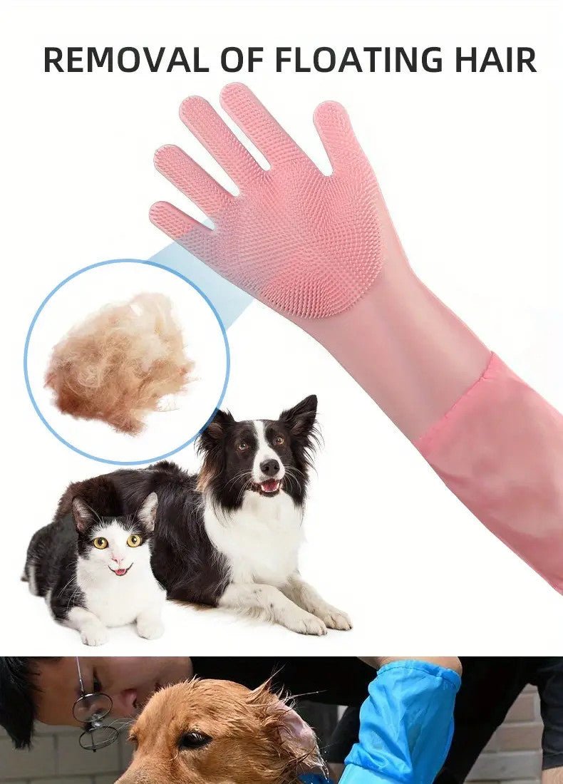 Bathing Gloves Extra Long Gentle