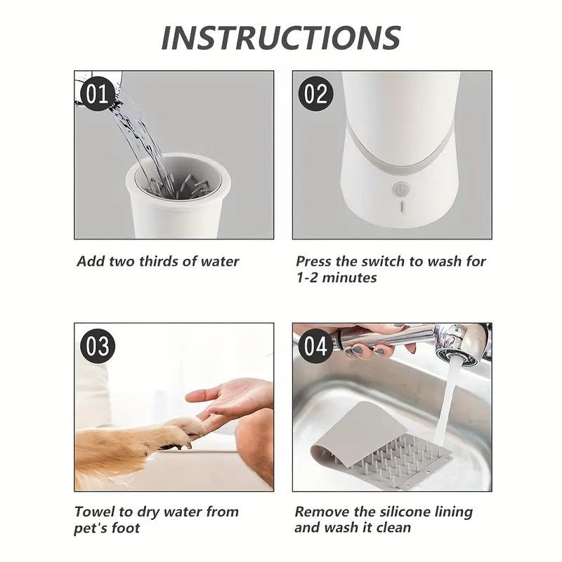 One-Button Electric Paw Cleaner