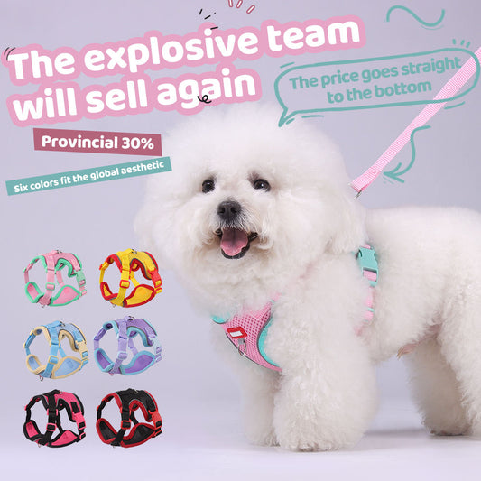 New pet harness and anti-escape dog leash set for outdoor use