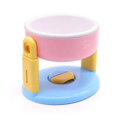Suction - cup - equipped pet bowl with adjustable height