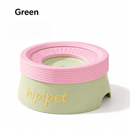New dog bowl with a non-wetting mouth and floating water bowl