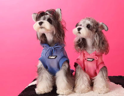 Gradient color sleeveless hooded sweatshirt for dogs