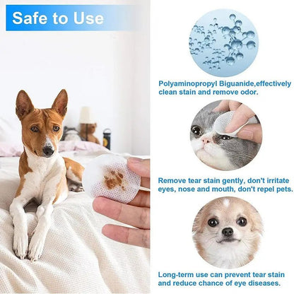 130pcs Pet Cleaning Tear Marks Wipe