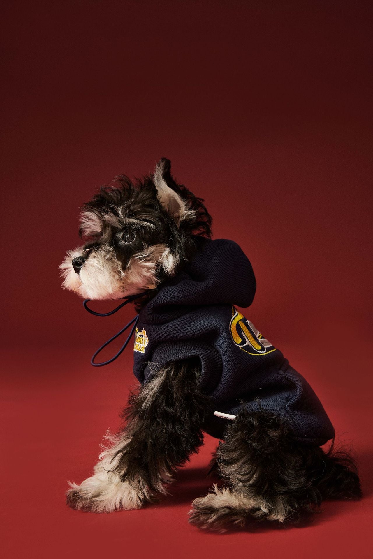 Fleece-lined sleeveless hooded sweatshirt for dogs