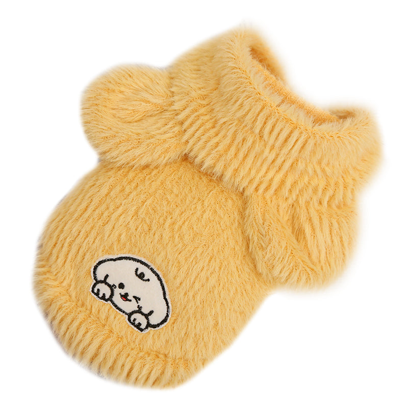 Sleeveless hooded clothes for pet dogs to wear at home in autumn and winter