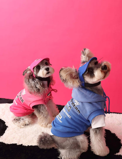 Gradient color sleeveless hooded sweatshirt for dogs