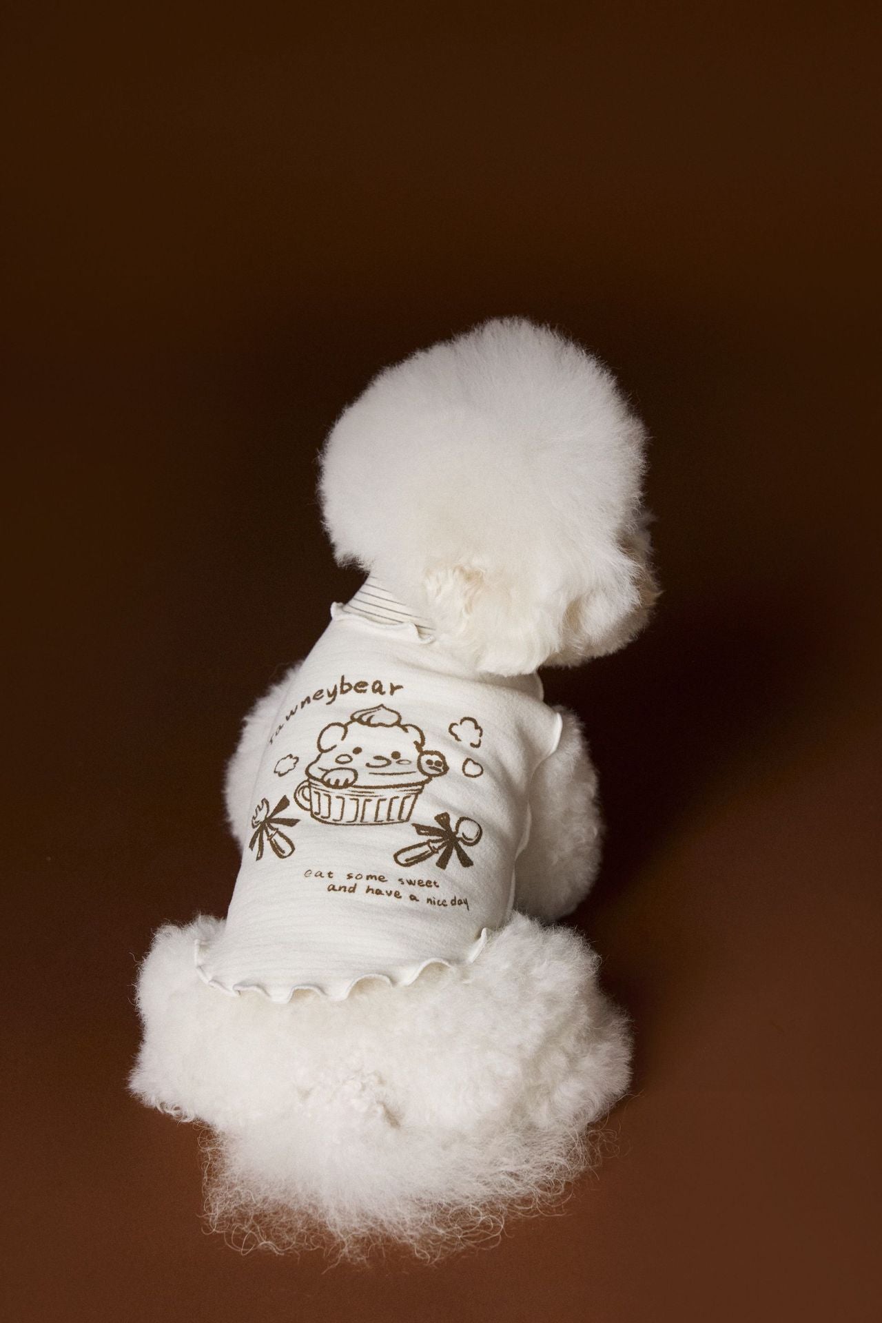 Reversible striped lace trim sleeveless vest for dogs