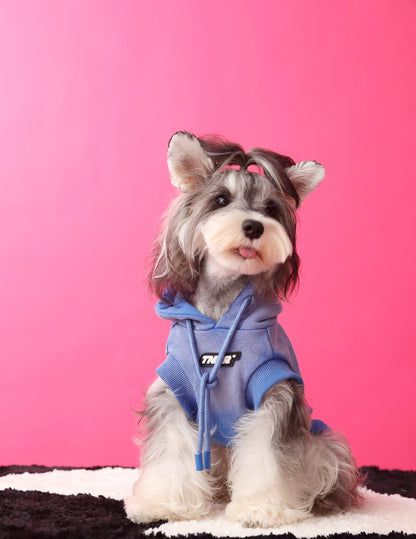 Gradient color sleeveless hooded sweatshirt for dogs