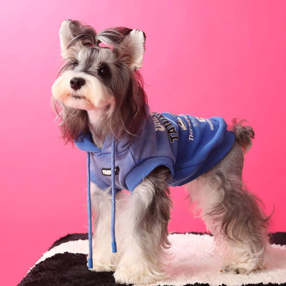 Gradient color sleeveless hooded sweatshirt for dogs