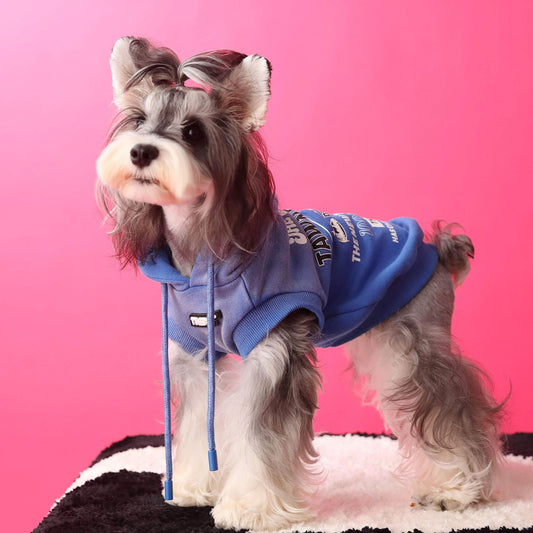 Gradient color sleeveless hooded sweatshirt for dogs