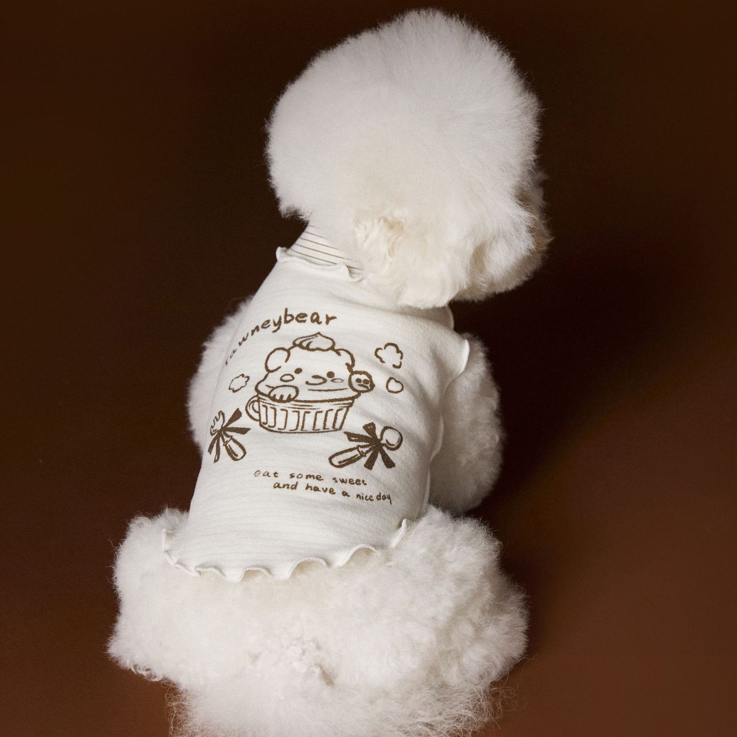 Reversible striped lace trim sleeveless vest for dogs