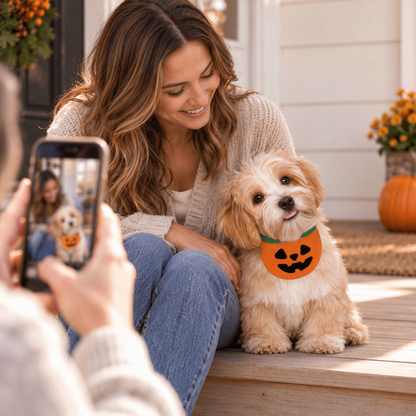 Pumpkin Tie-On Pet Costume Bib