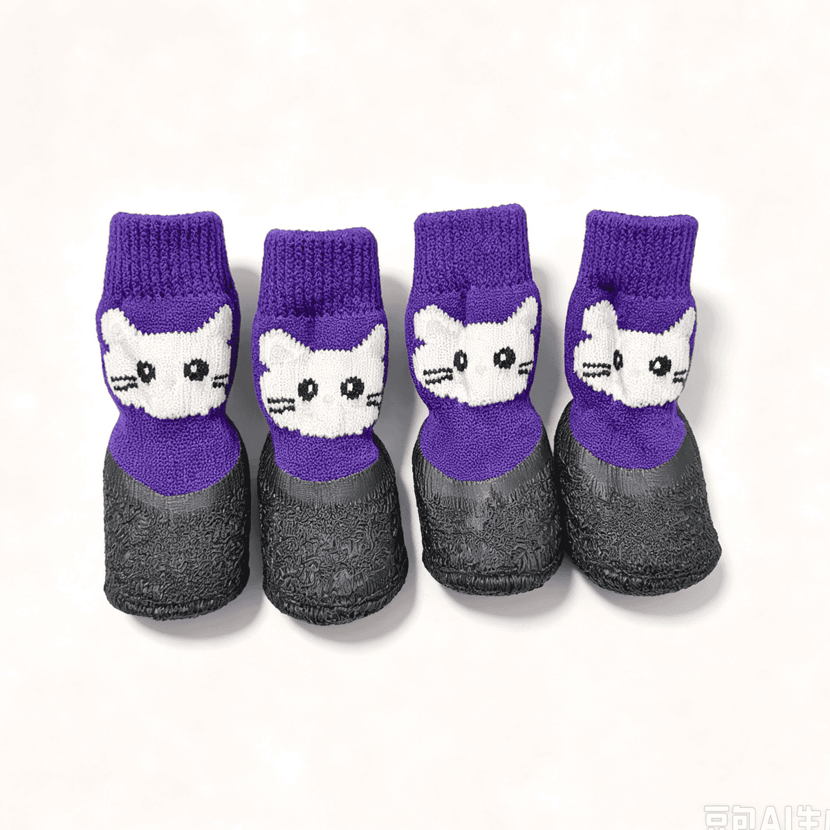 Non-Slip Dog Socks with Rubber Soles, Cute Cartoon Knit Pet Shoes for Small Dogs, Soft Paw Protection for Indoor Floors