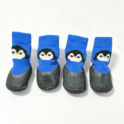 Non-Slip Dog Socks with Rubber Soles, Cute Cartoon Knit Pet Shoes for Small Dogs, Soft Paw Protection for Indoor Floors
