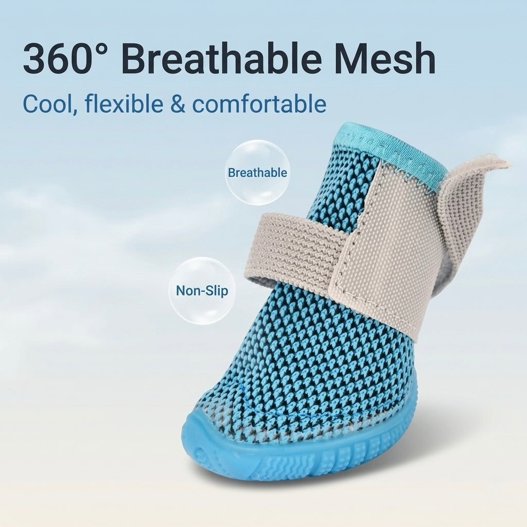 Breathable Dog Shoes  Lightweight Anti-Slip Pet Boots  All-Season Paw Protection