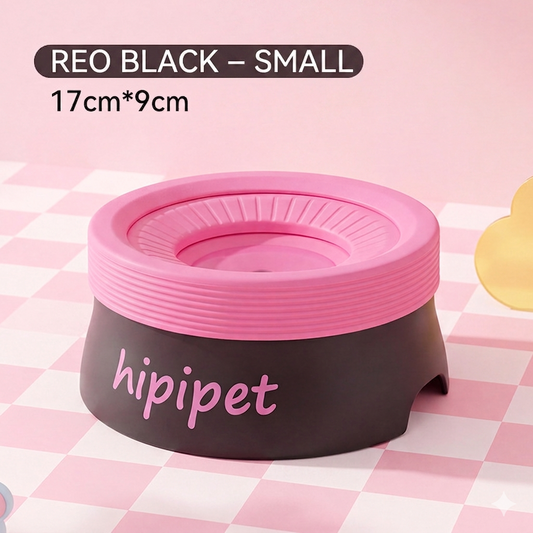 New dog bowl with a non-wetting mouth and floating water bowl