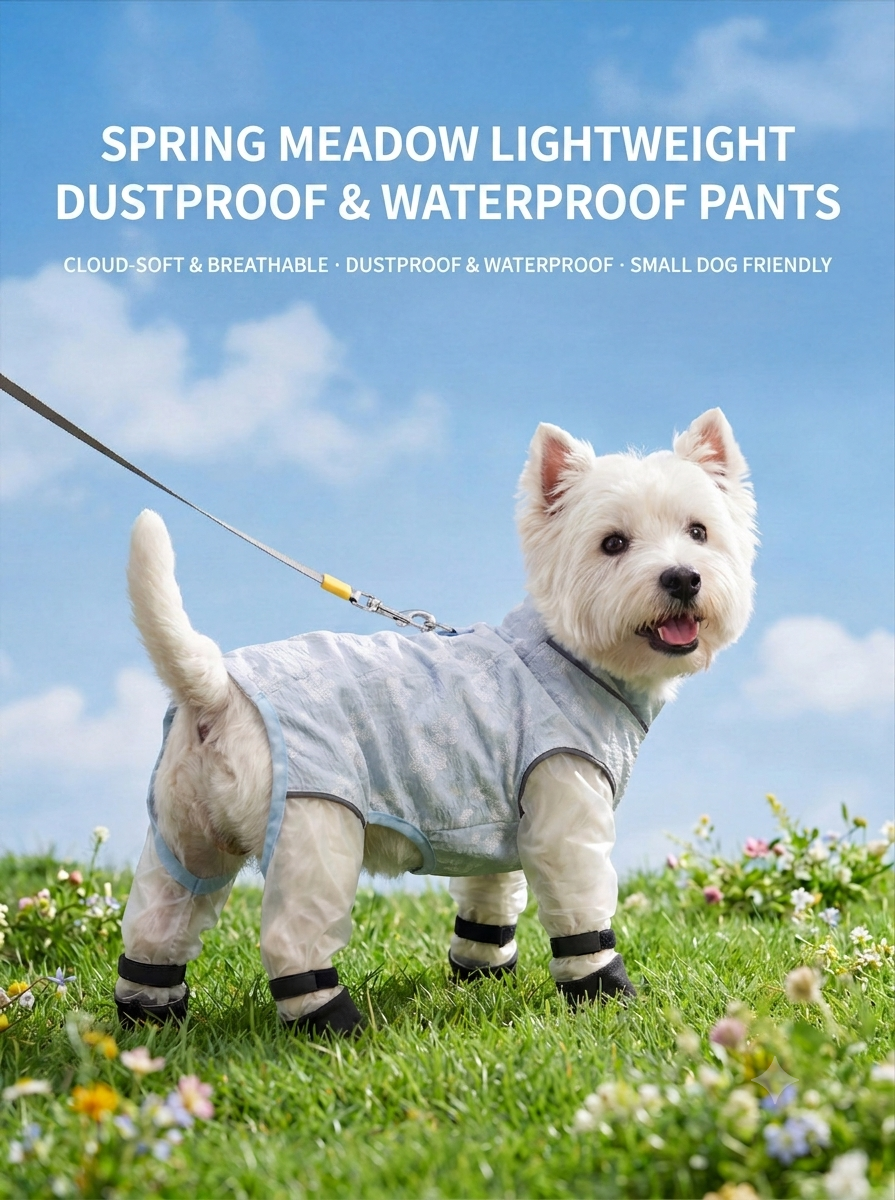 Jacquard Cloud Soft Dog Four-Leg Dustproof Pants