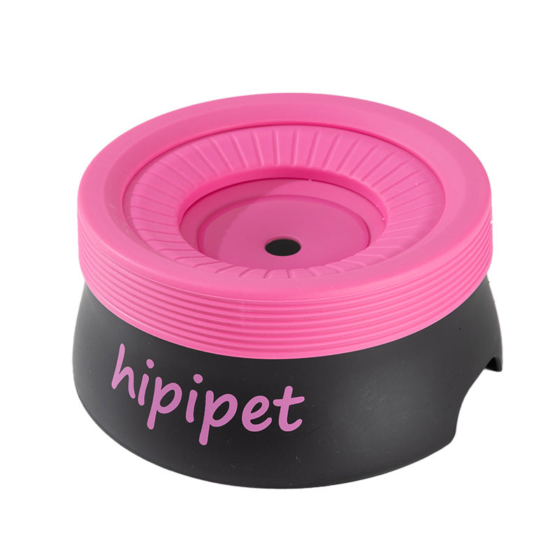 New dog bowl with a non-wetting mouth and floating water bowl