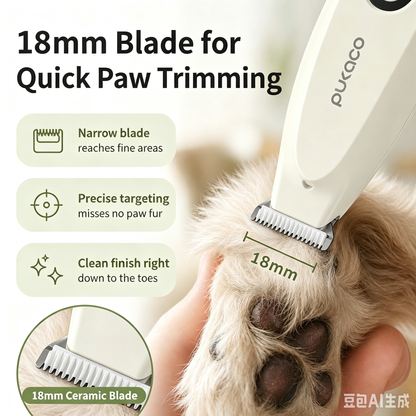 Thumb-sized electric trimmer for targeted pet fur grooming