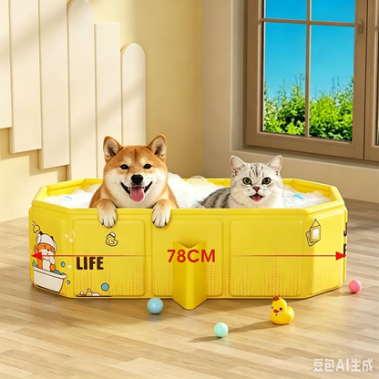 Foldable Pet Bathtub for Small Dogs and Cats – Space-Saving, Lightweight, and Easy to Clean