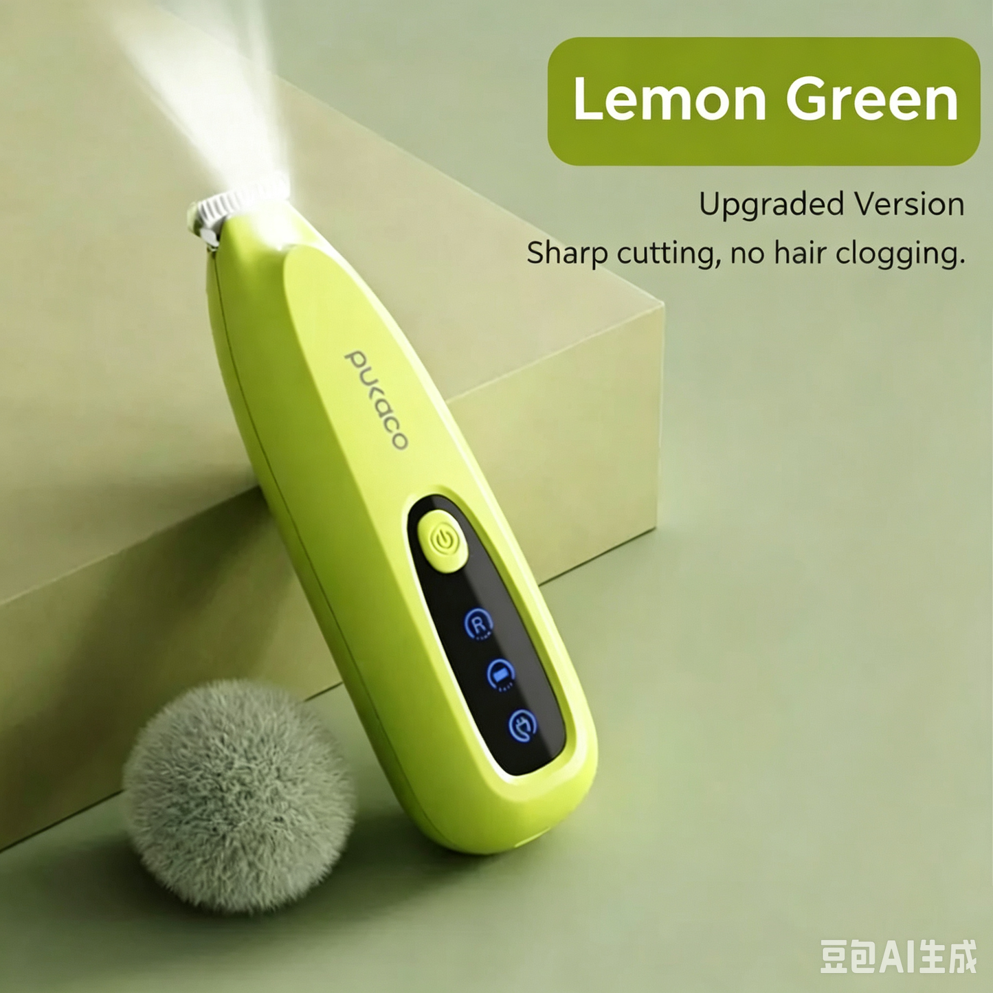 Thumb-sized electric trimmer for targeted pet fur grooming