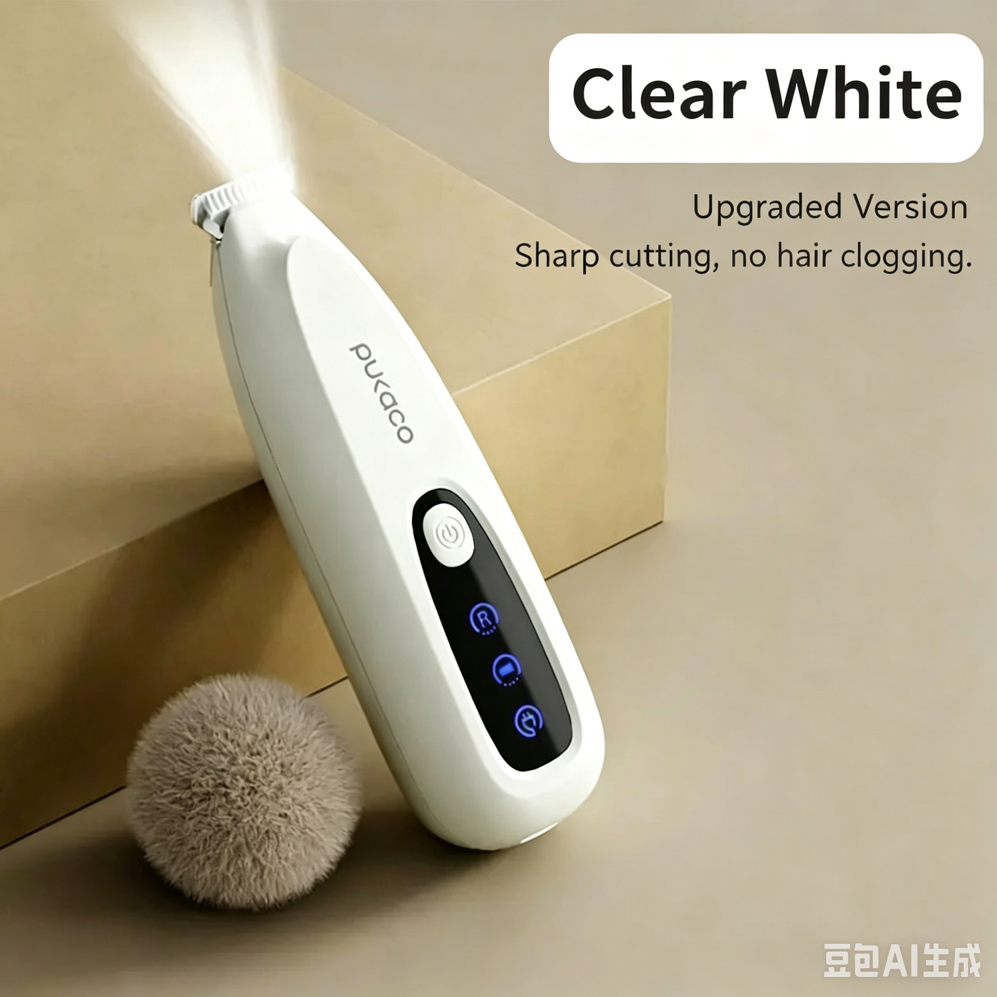 Thumb-sized electric trimmer for targeted pet fur grooming