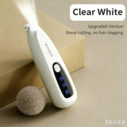Thumb-sized electric trimmer for targeted pet fur grooming