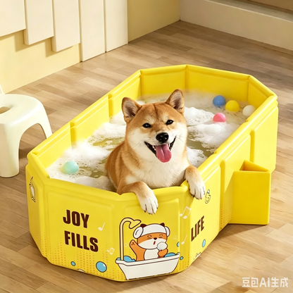 Foldable Pet Bathtub for Small Dogs and Cats – Space-Saving, Lightweight, and Easy to Clean