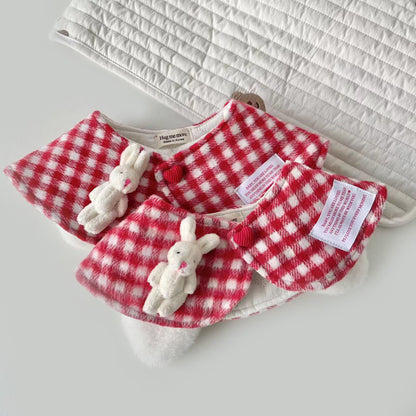 Chic Plaid Rabbit Cape Cloak